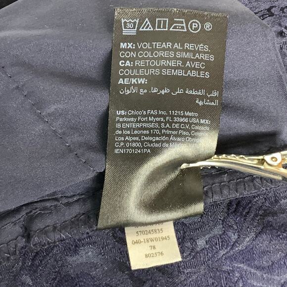 White House Black Market Navy Brocade Slim Cigarette Ankle Pants Women’s Size 00 - Picture 8 of 10